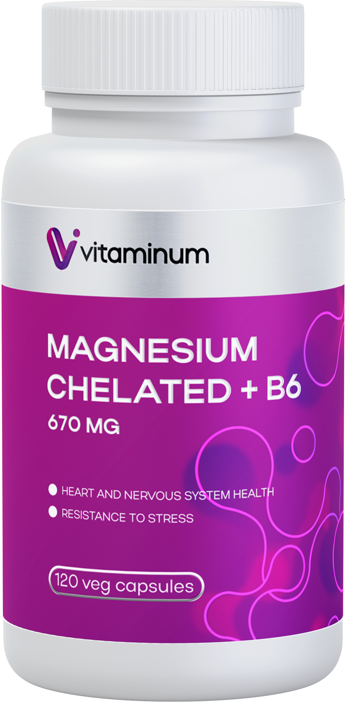  Vitaminum МАГНИЙ ХЕЛАТ + витамин В6 (670 MG) 120 капсул 800 мг  в Липецке